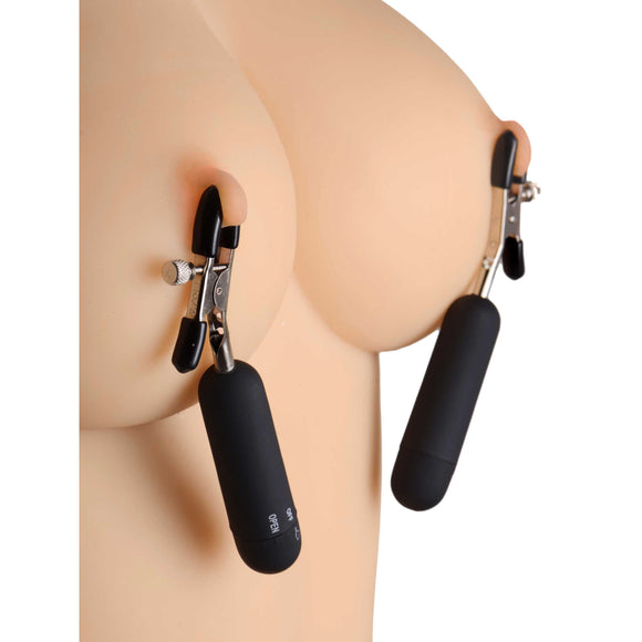 Dark Passion Vibrating Nipple Clamps