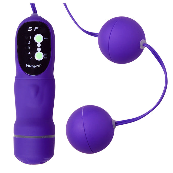 5 Function Purple Vibrating Pleasure Beads