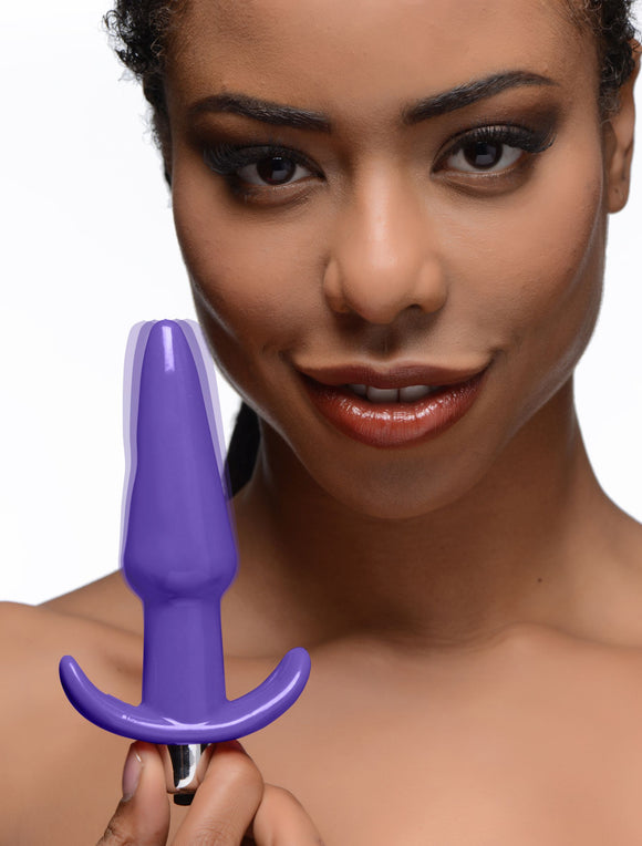 Smooth Vibrating Anal Plug - Purple