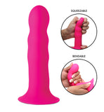 Squeezable Wavy Dildo - Purple