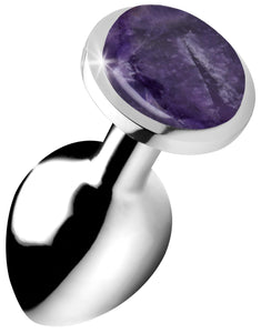 Genuine Amethyst Gemstone Anal Plug - Medium